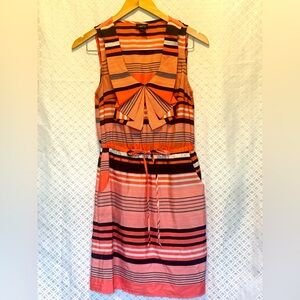 Coral, Black & White Dress